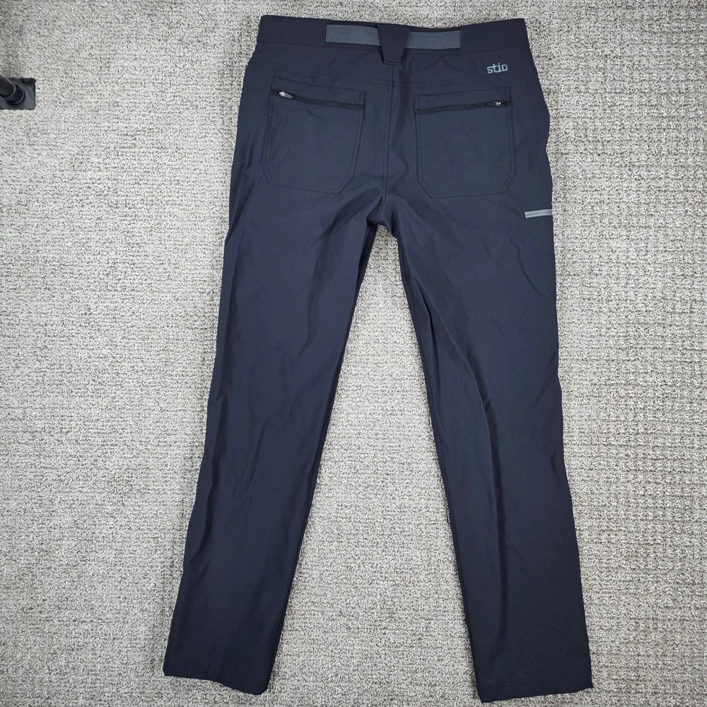 Stio Mens Pinedale Pant Black Outdoor Hiking Trail Pants Size 32R 32x32 Belted